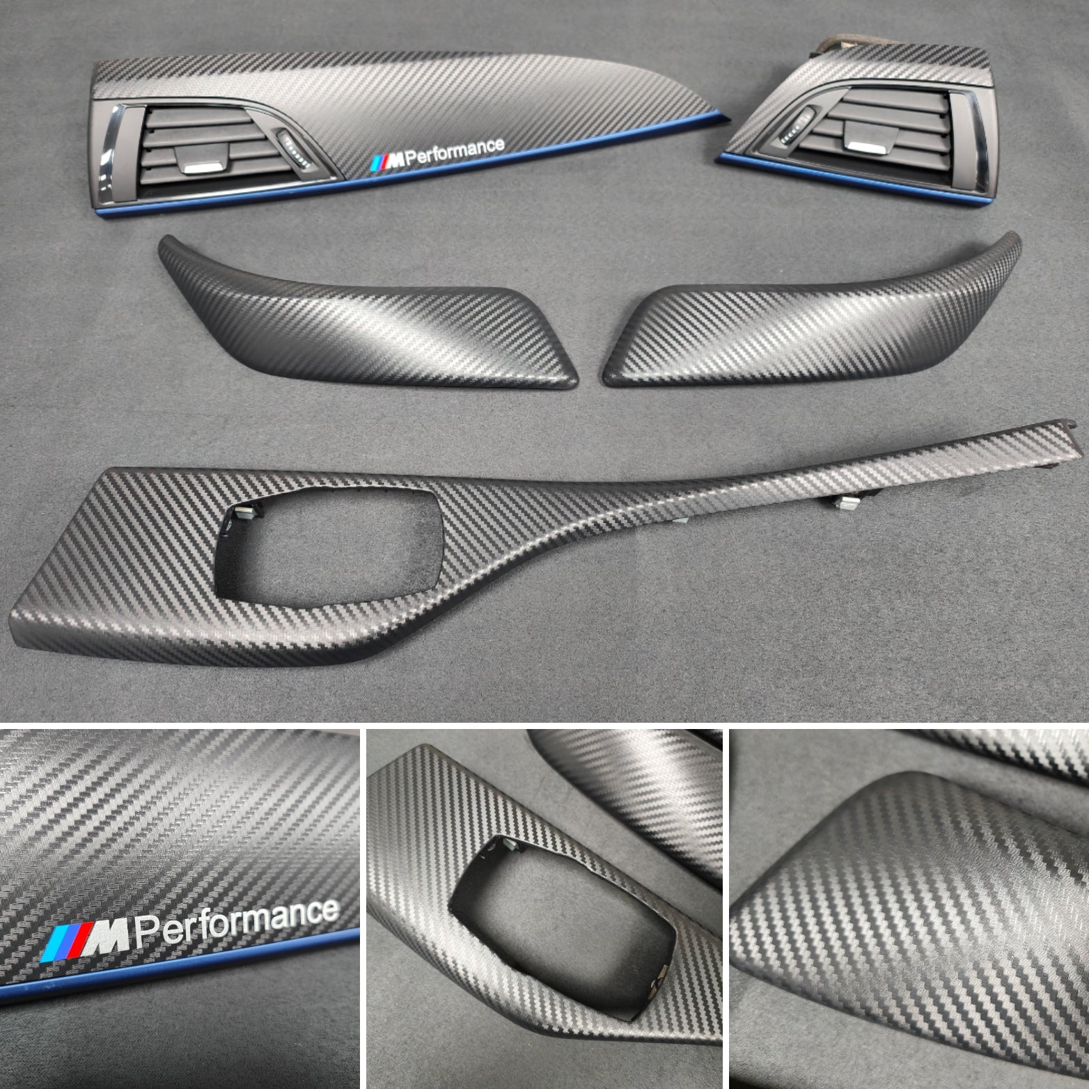 BMW F21 F22 INTERIOR TRIM SET - 3D CARBON / BLUE ACCENT (#3)